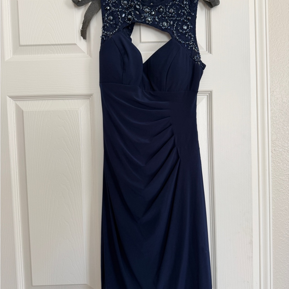Cache Midnight Blue Backless Dress